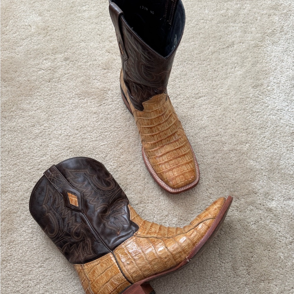 J.B. Dillon Brown and Tan Cowboy Boots